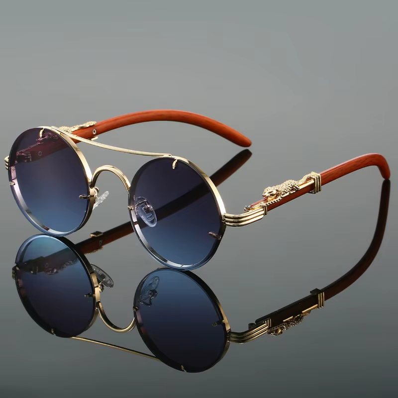 Lunettes de soleil rondes Vintage pour hommes et femmes, mode Double pont, nuances multicolores, rétro, marque tendance, Design de luxe