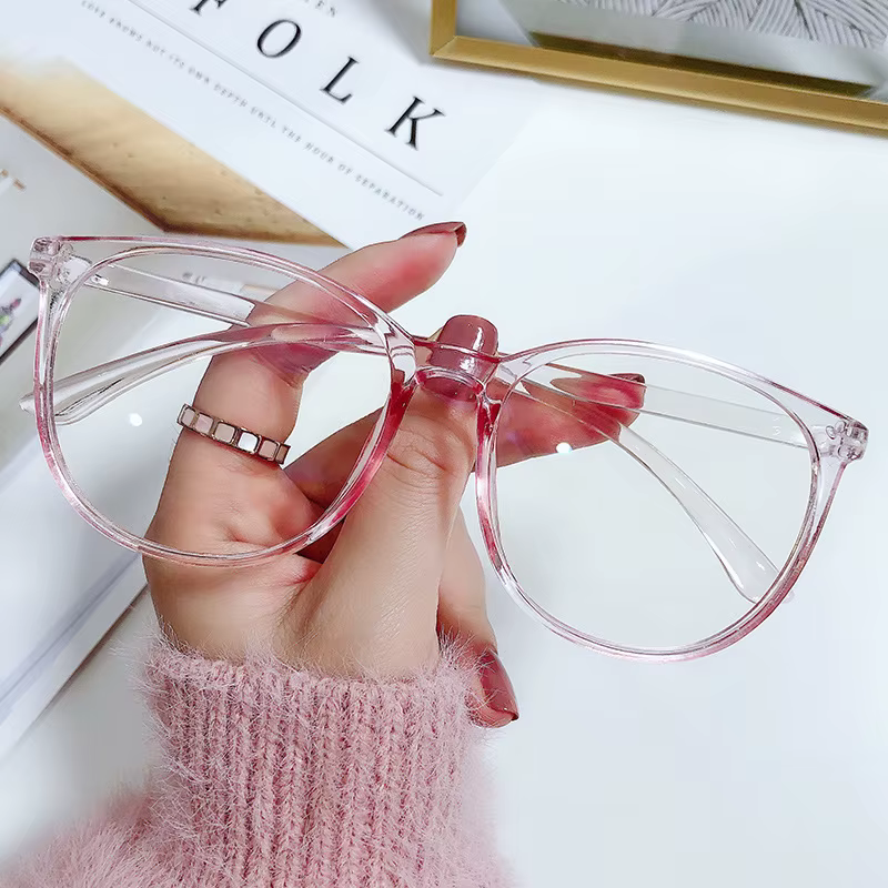 Lunettes d'ordinateur transparentes pour hommes et femmes, lunettes rondes anti-lumière bleue, lunettes occultantes, verres optiques