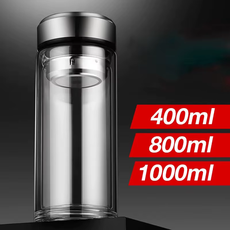 Tasse en verre à double couche pour homme