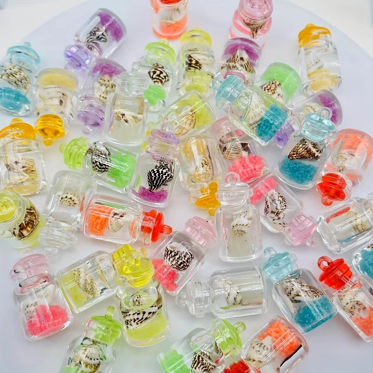 Conques lumineuses en bouteilles en verre transparent