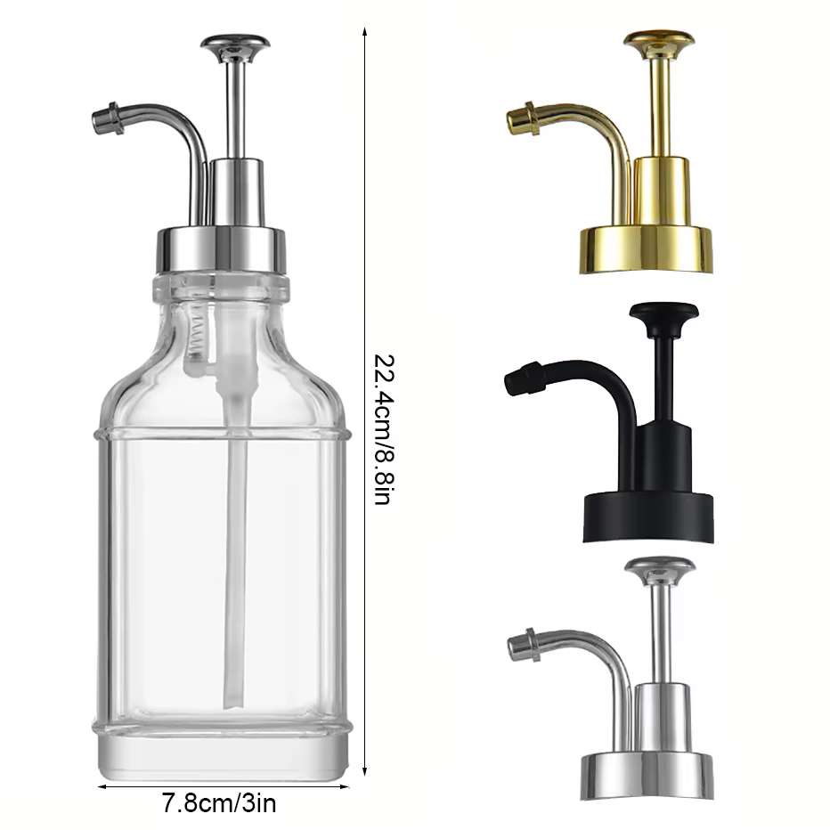 Distributeur de Sistressde Café en Verre de 500ml avec Pompe en Acier