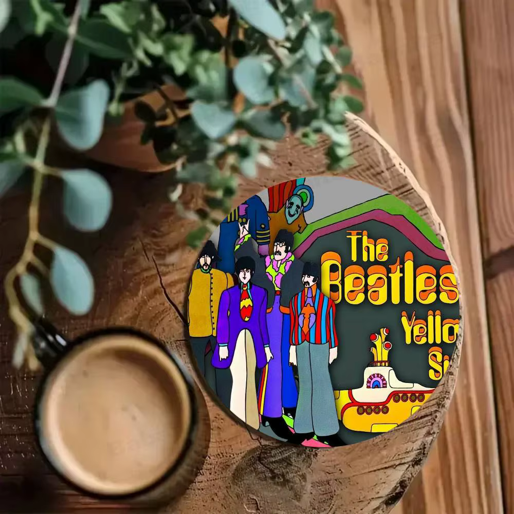 Sous-verre en bois sur le thème des Beatles