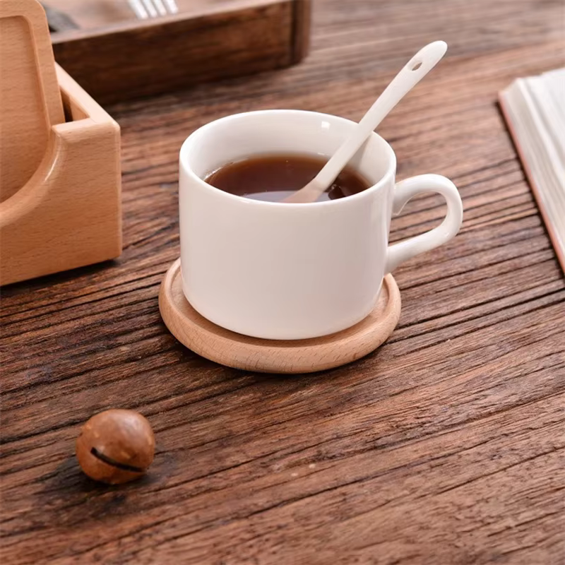 Sous-verres en bois pour thé et café, supports de tasses à boissons