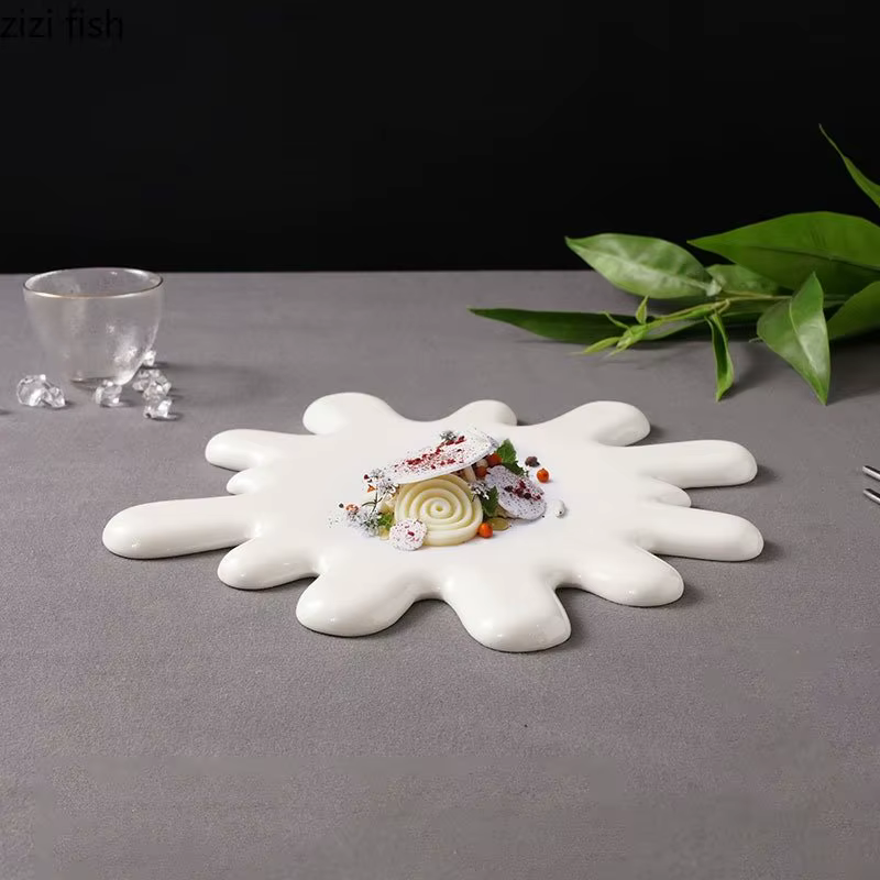 QuePlate-Assiette plate irrégulière en céramique