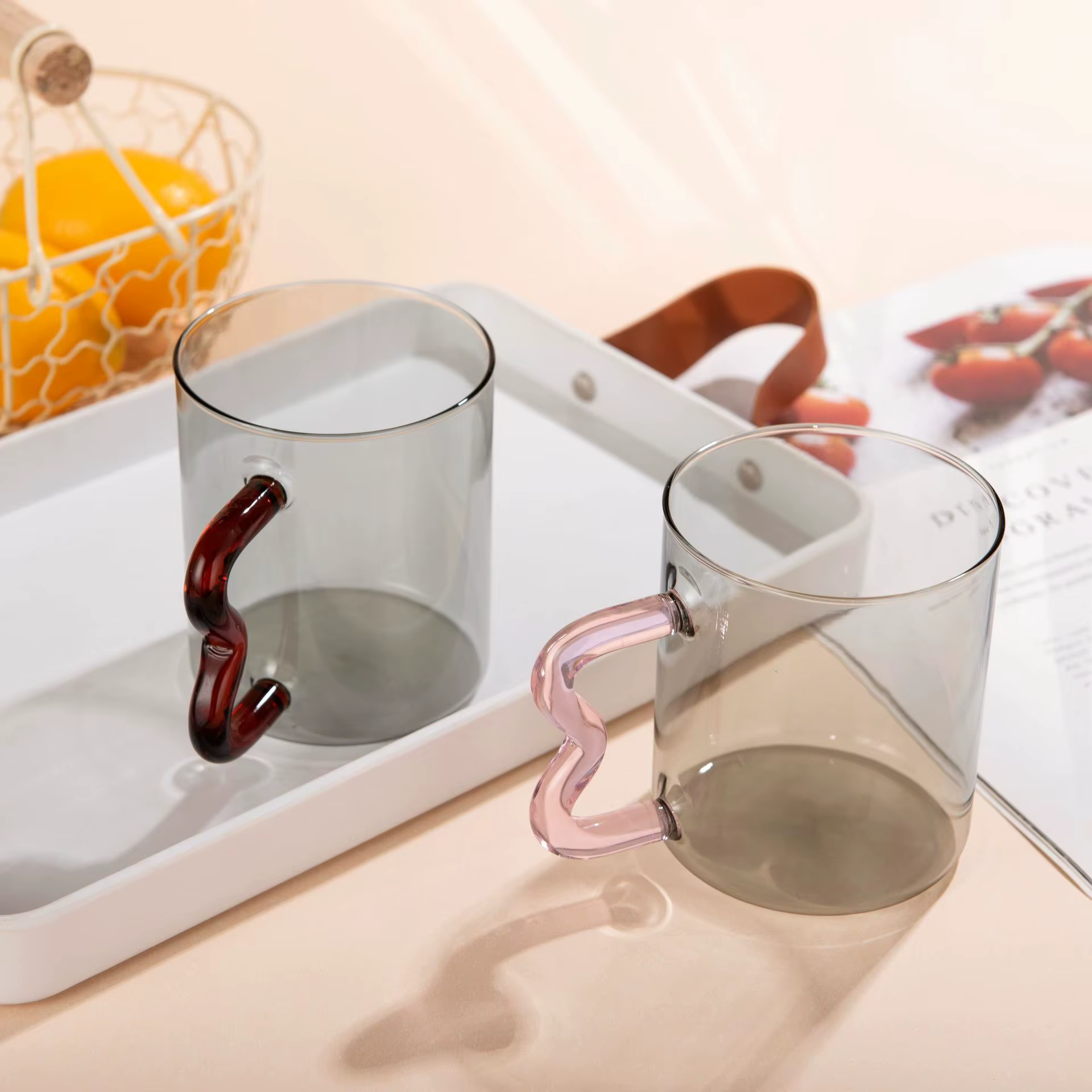 Tasse en Verre Coloré à Oreilles
