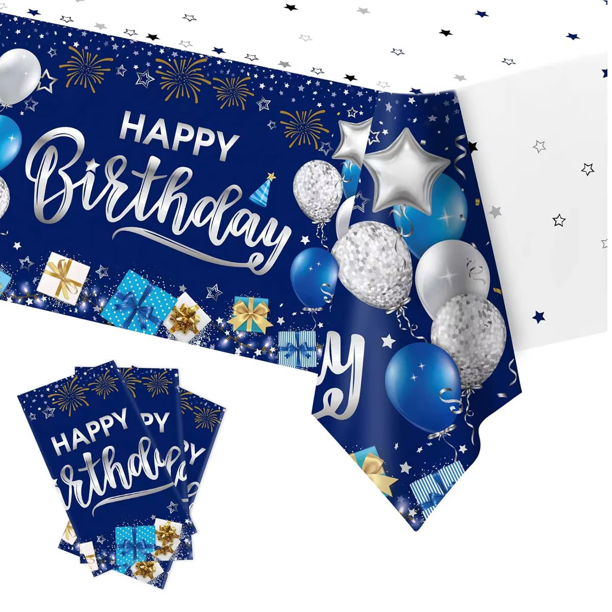 Nappe d'anniversaire bleu marine