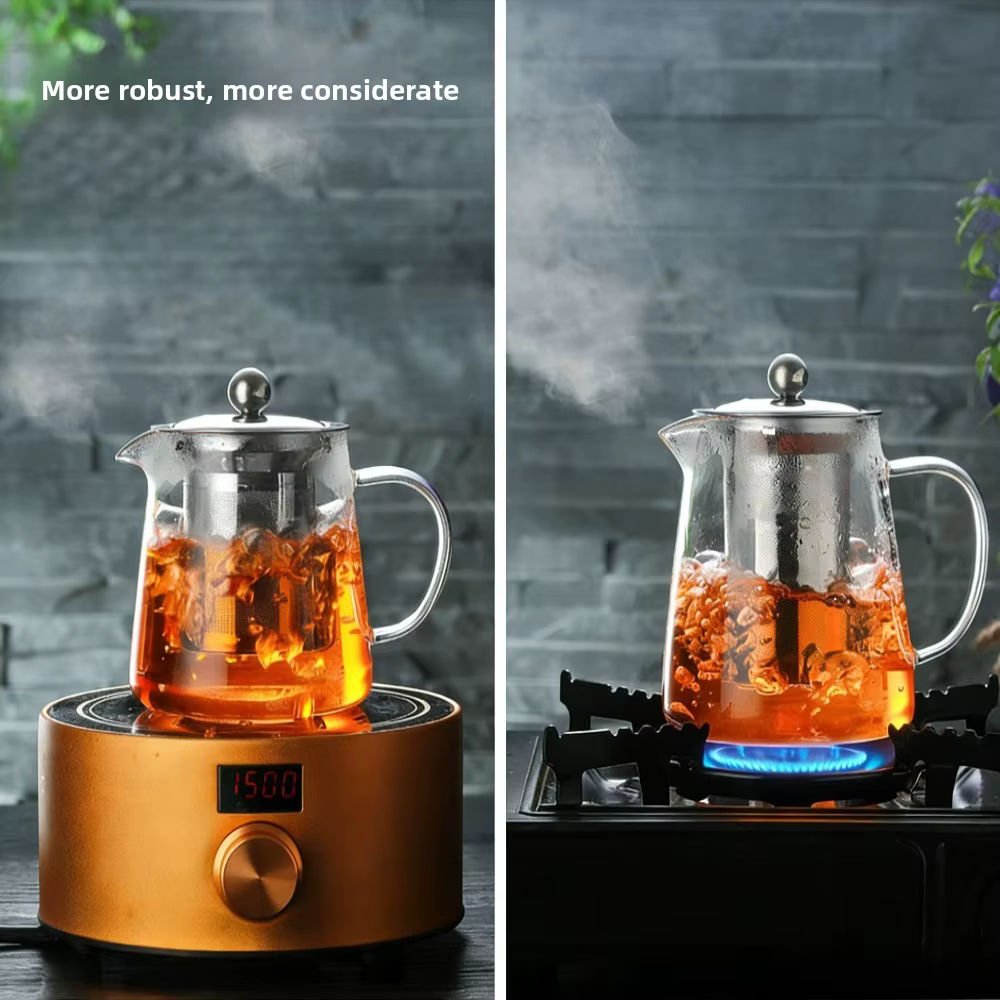 Théière en verre borosilicate résistant à la chaleur