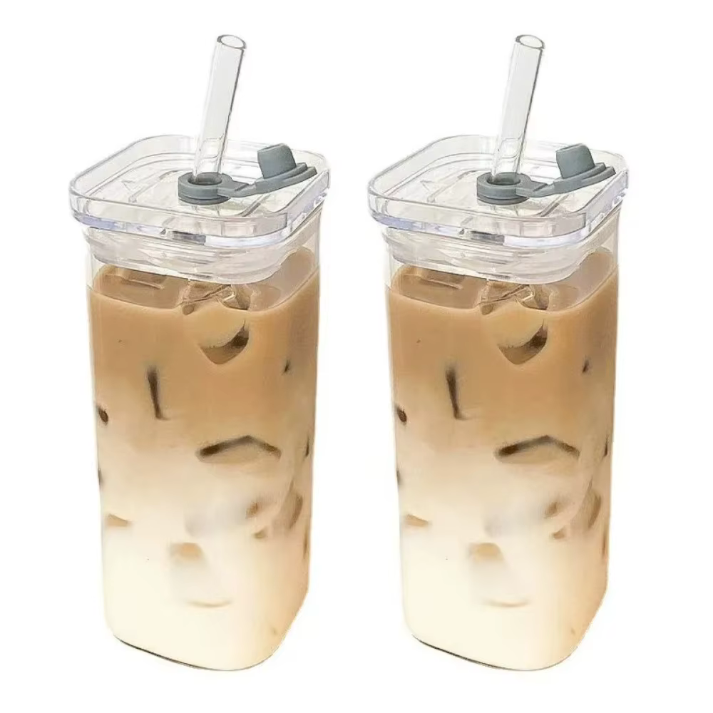 Tasse carrée en verre à café résistante à la chaleur
