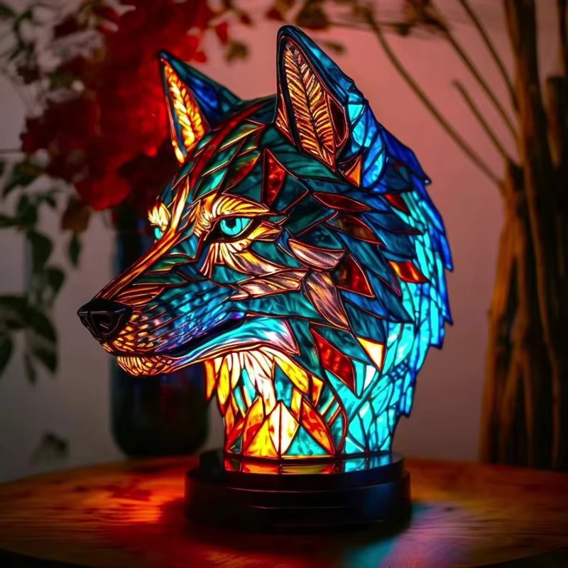 Lampe de Table en verre peint en résine créative