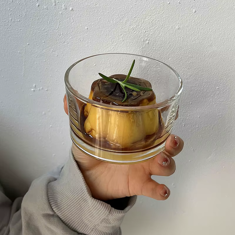 Ensemble de 4 mini-bols en verre transparent YWDL pour desserts