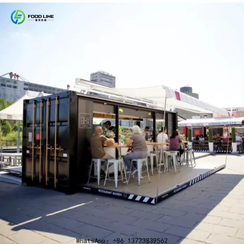 Restaurant-bar en conteneur de 20 pieds sur mesure avec cuisine en conteneur entièrement équipée