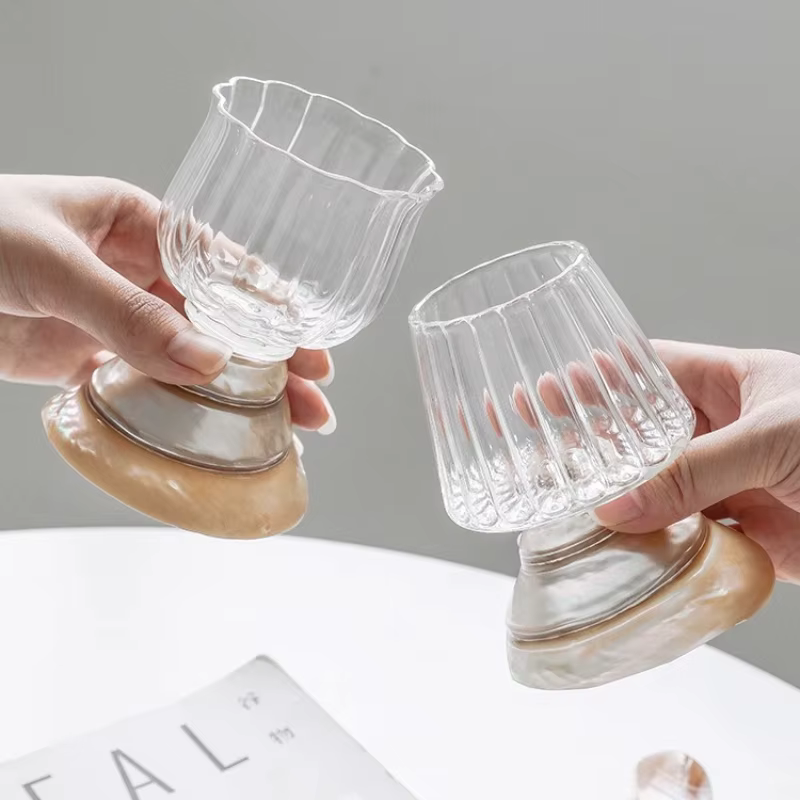 Verre à vin français en coquillage naturel