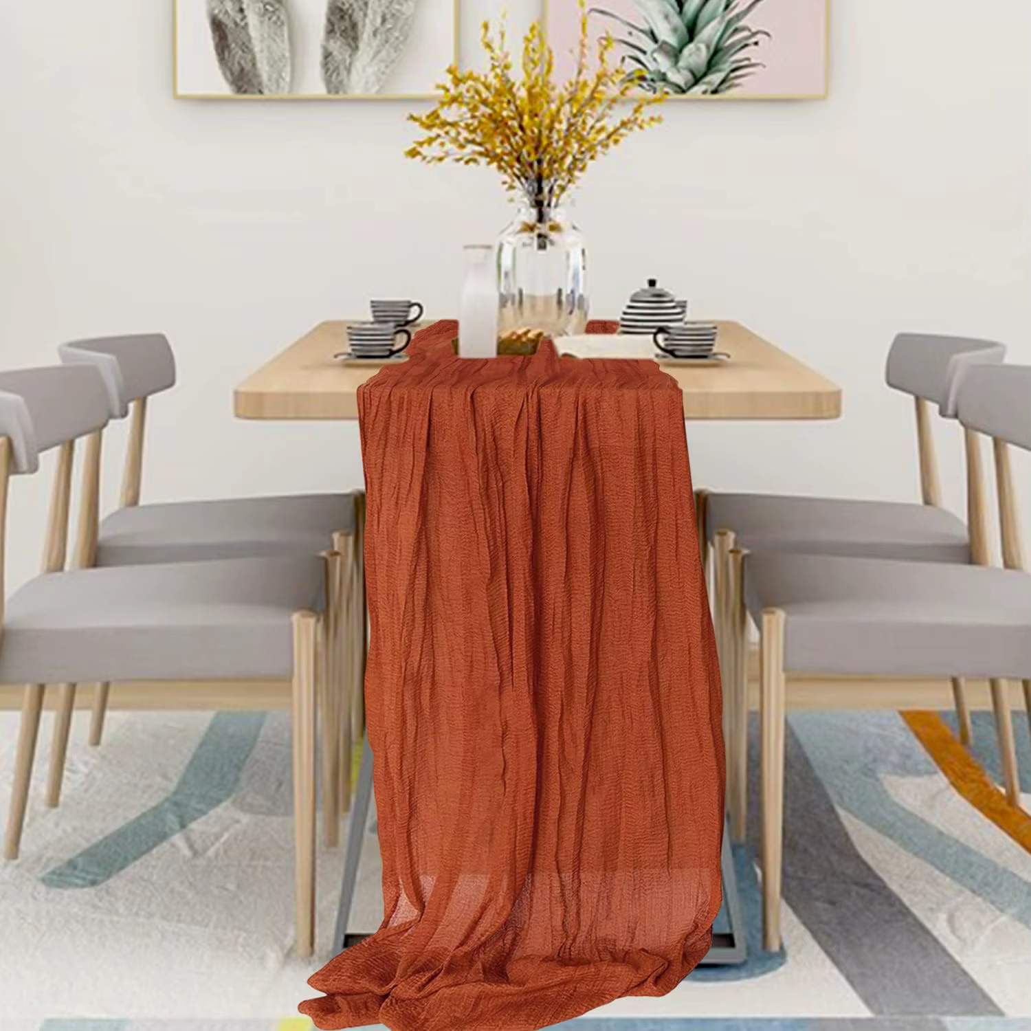 Chemin de Table en gaze de noël de 120 pouces