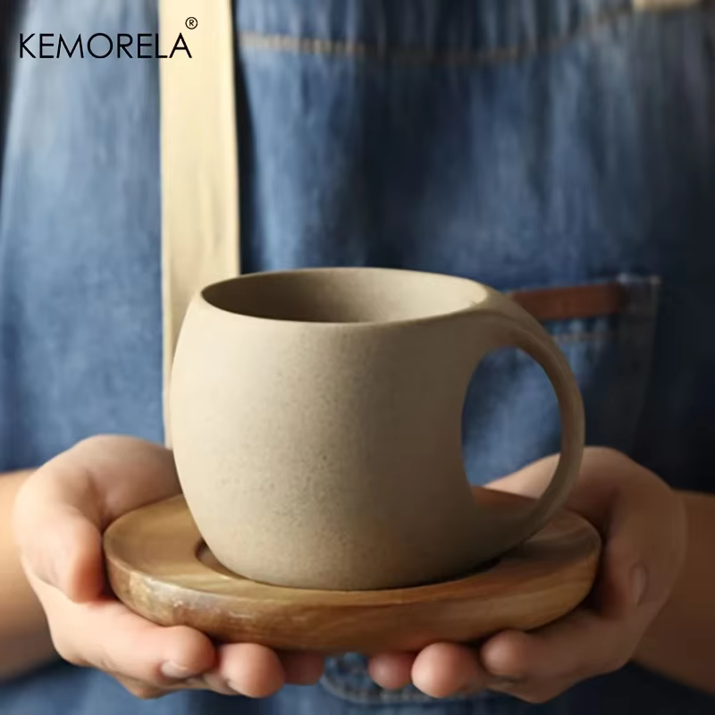 KEMORELA 220ml tasse à café en céramique et soucoupe ensemble