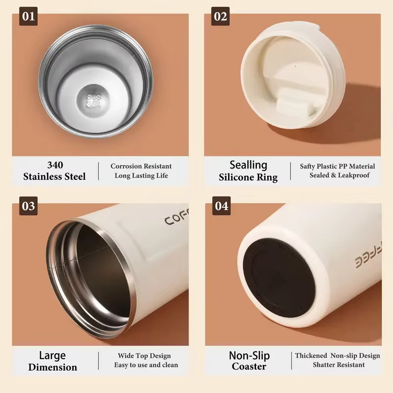 Tasse à café isolée en acier inoxydable