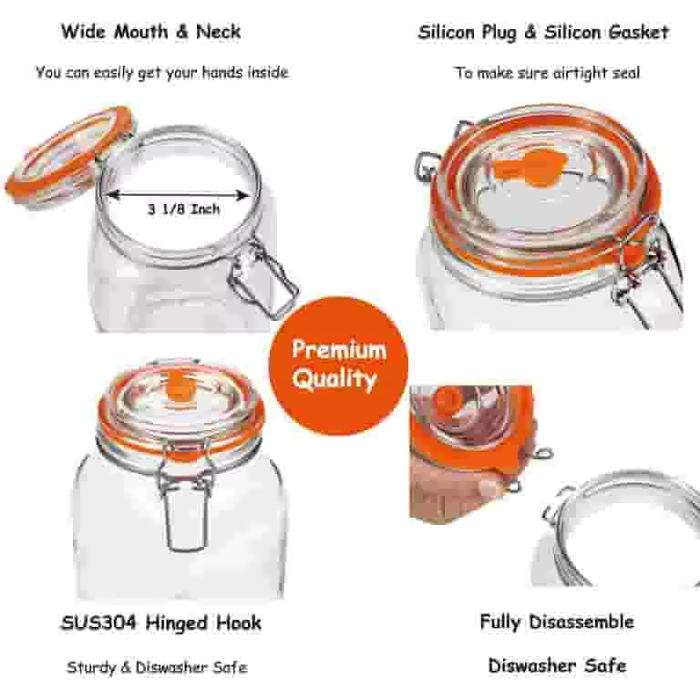 Pot de fermentation, pot de fermentation en verre de 1