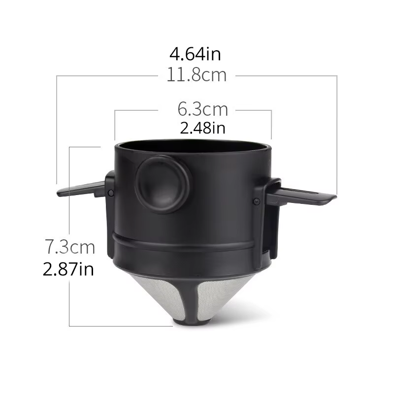 Filtre à café pliable portable en acier inoxydable