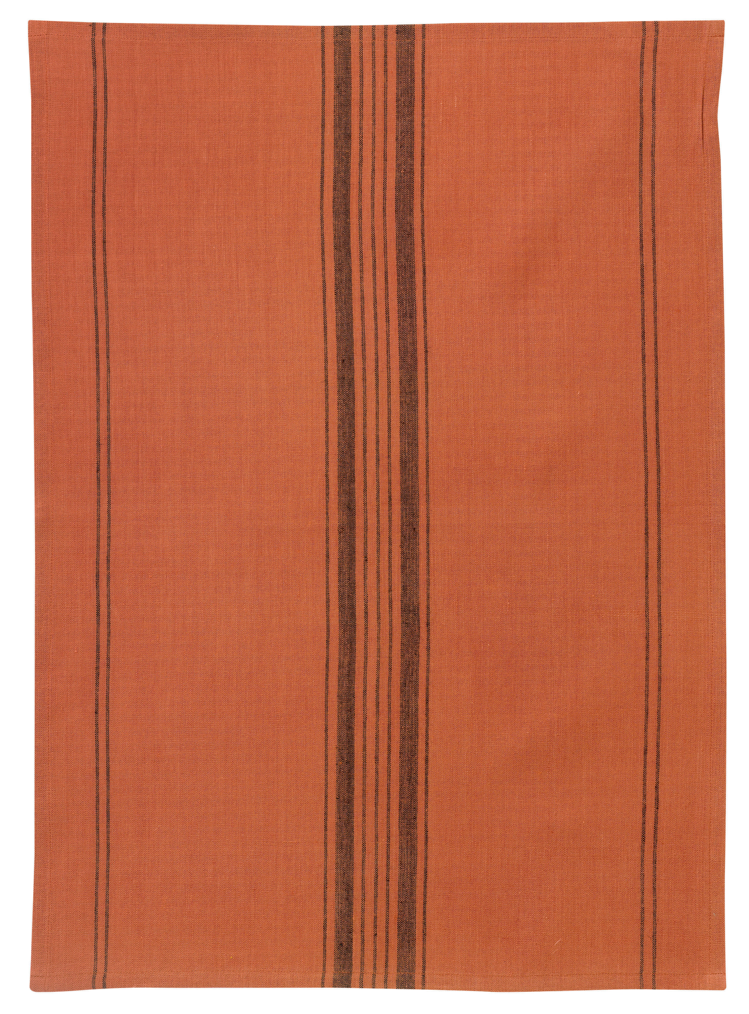 Torchon Metis Kilia rayures Brique 50 x 70