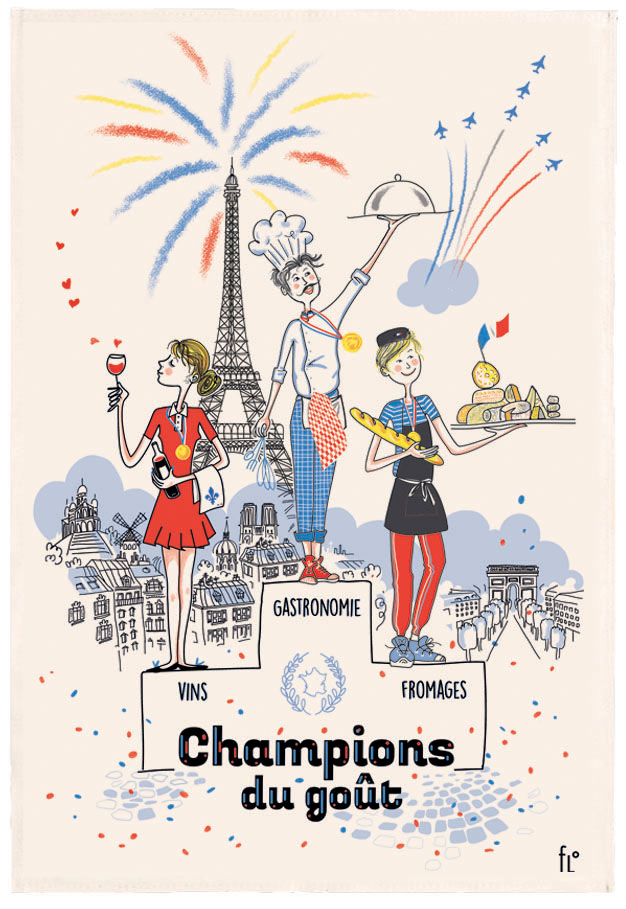 Torchon Les champions du got Ecru 48 x 72