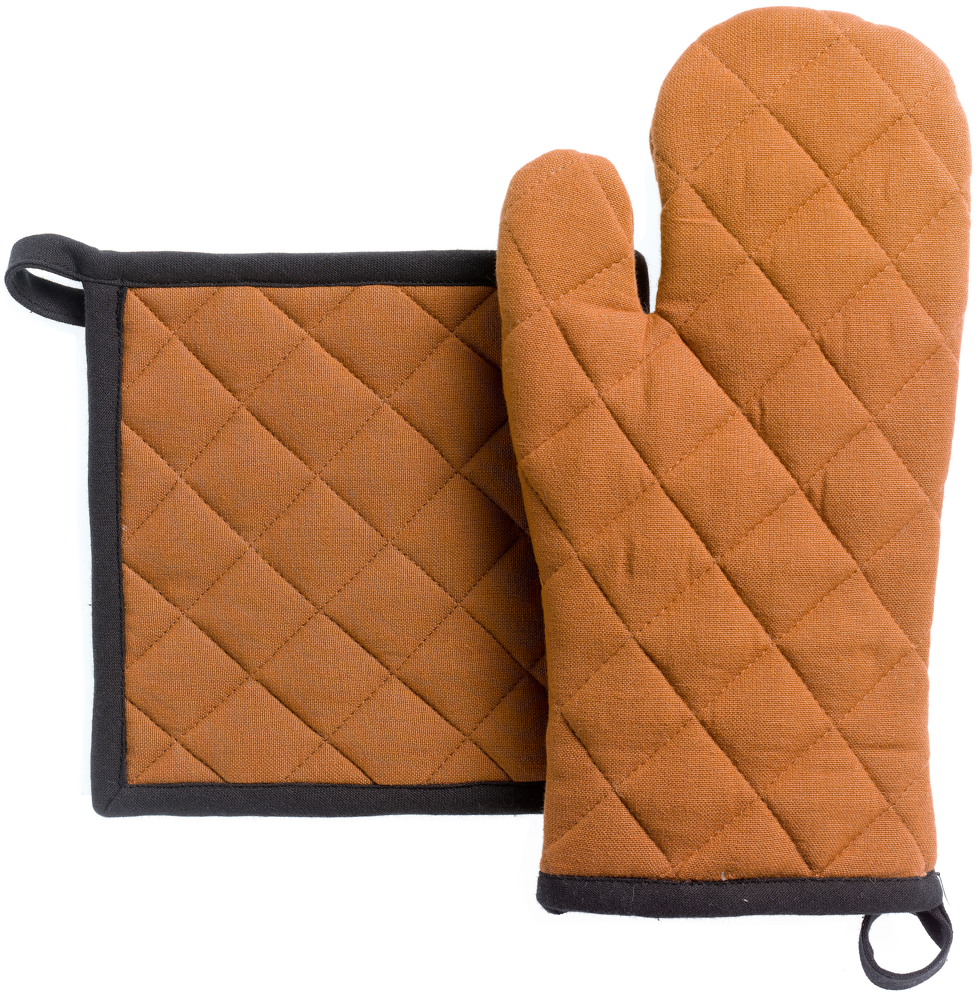 Lot gant de cuisine/manique recycl Grace Caramel 18 x 32