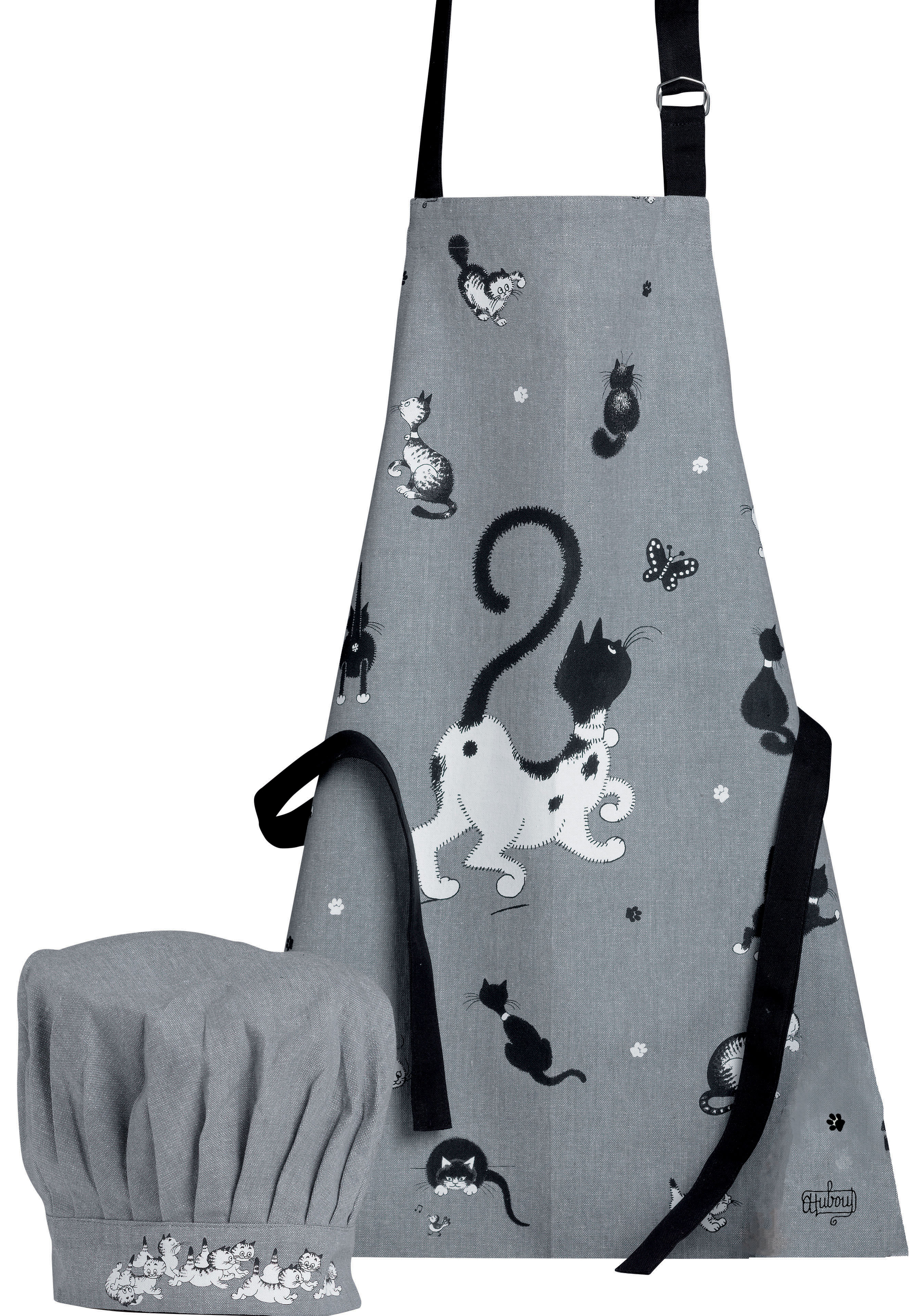 Tablier de cuisine et toque enfant Dubout Noir/blanc 52 x 63