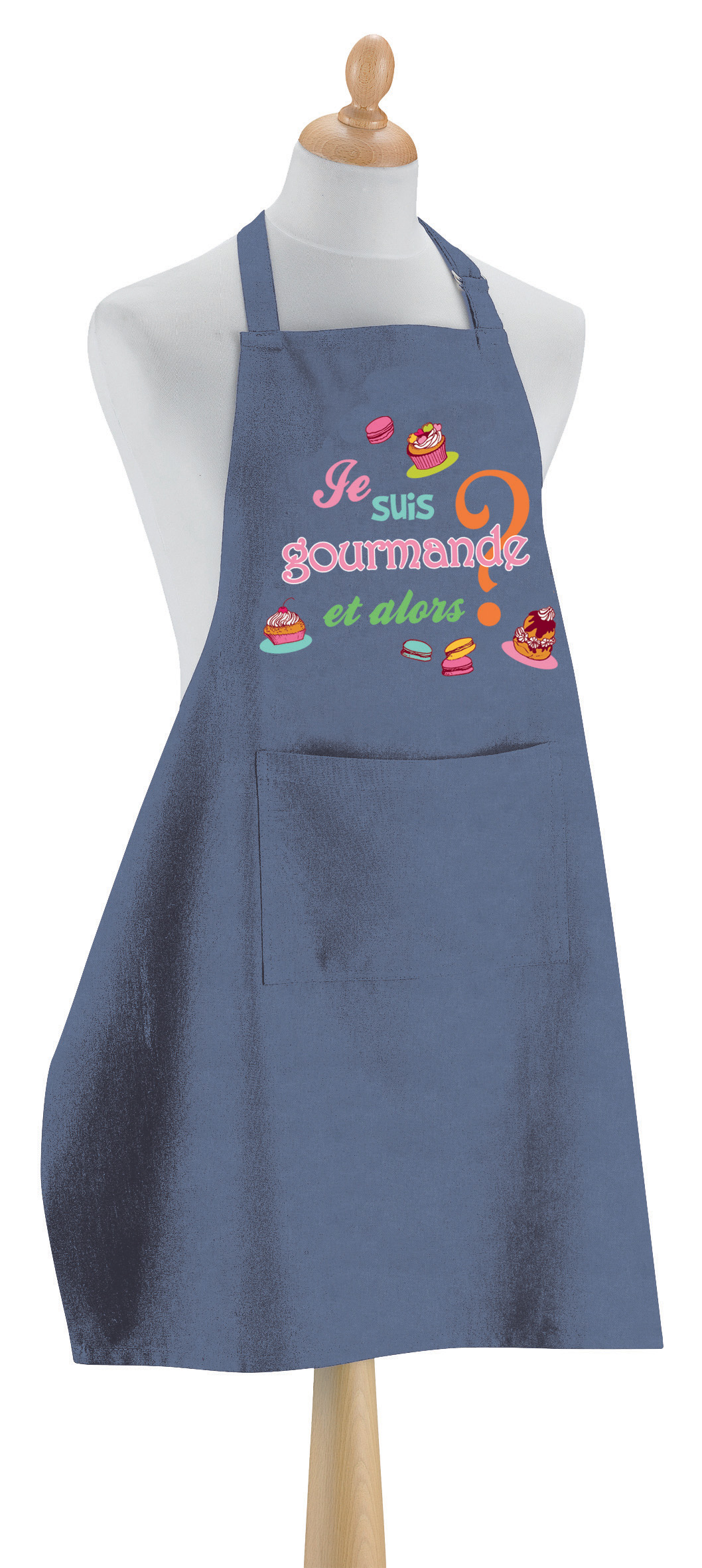 Tablier de cuisine Je suis gourmande Jeans 90 x 72