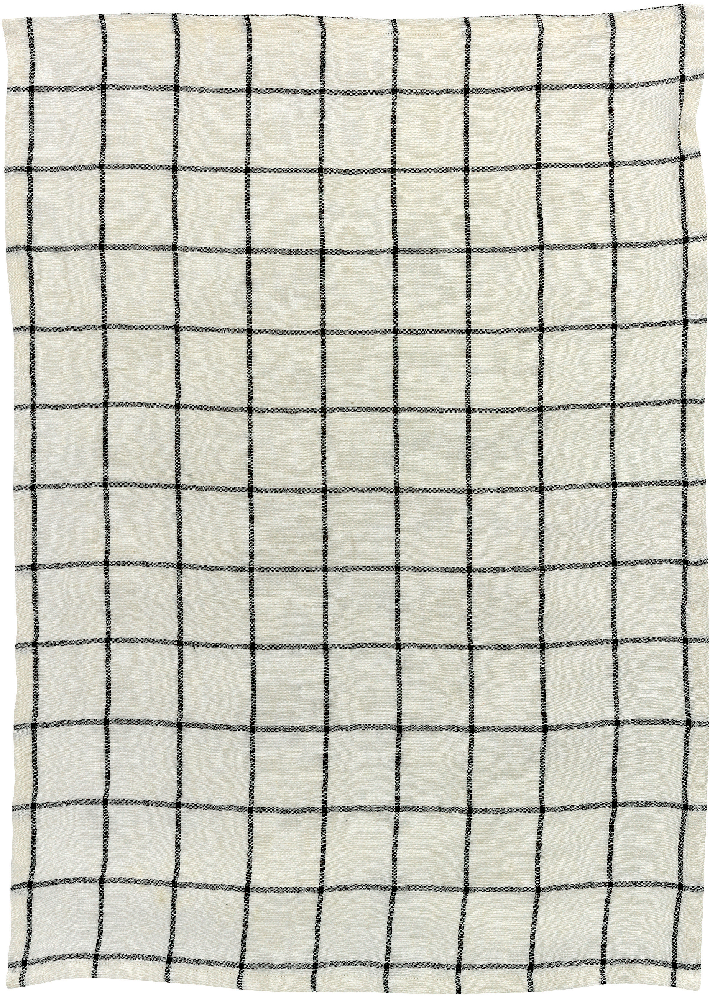 Torchon Carreaux Karma Ecru/noir 55 x 75