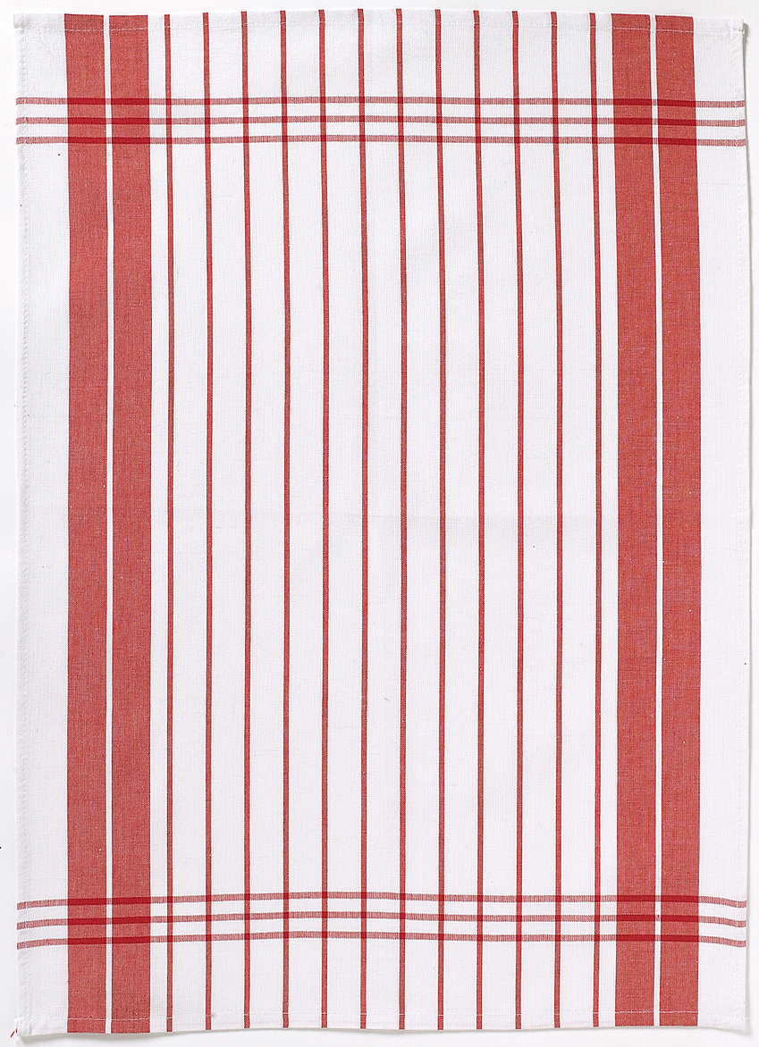Torchon Petites Rayures rouge  50 X 70