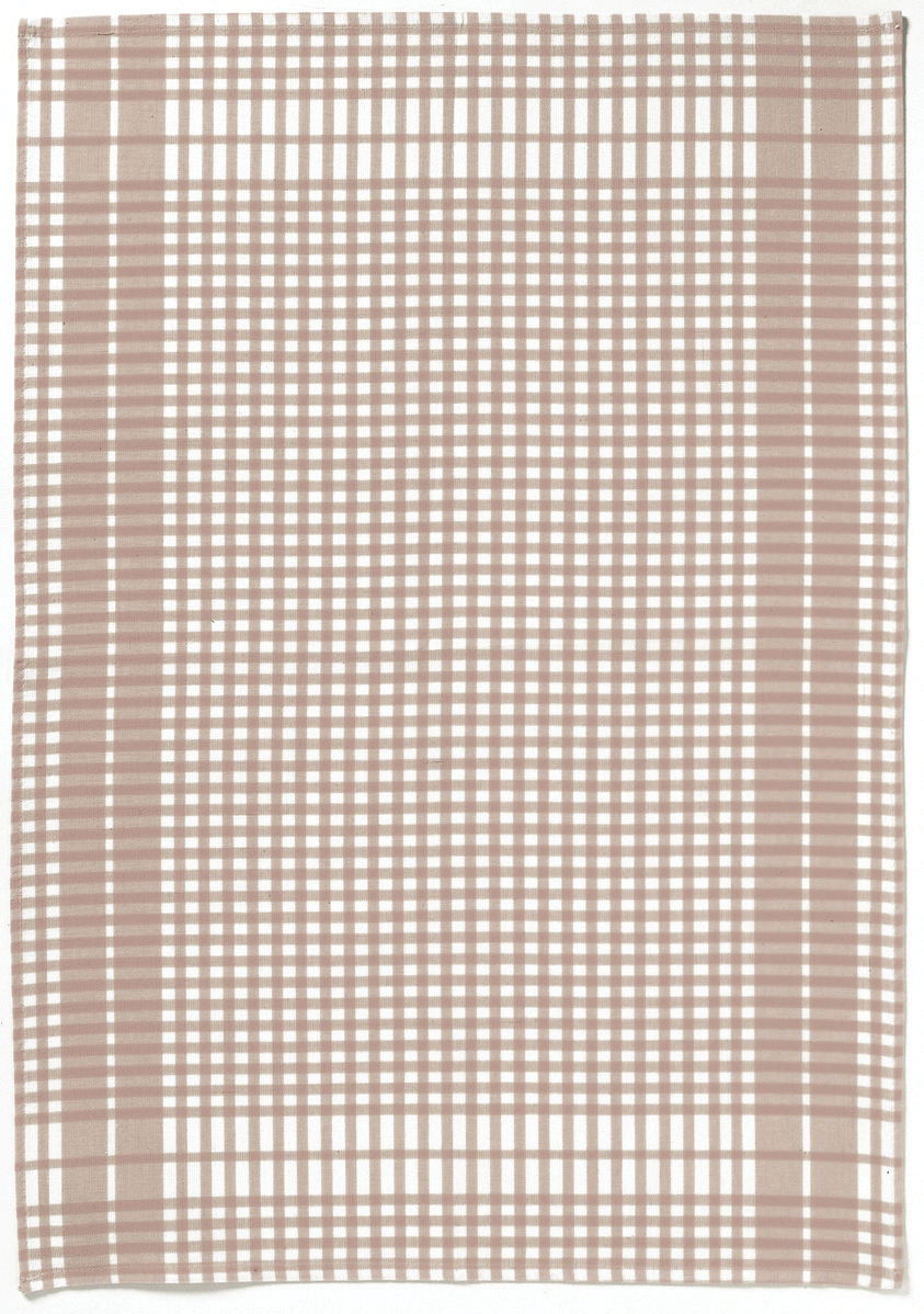 Torchon Petits Carreaux taupe  50 X 70