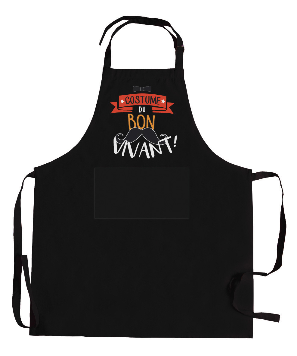 Tablier de cuisine Costume du bon vivant recycl Noir 72 x 90