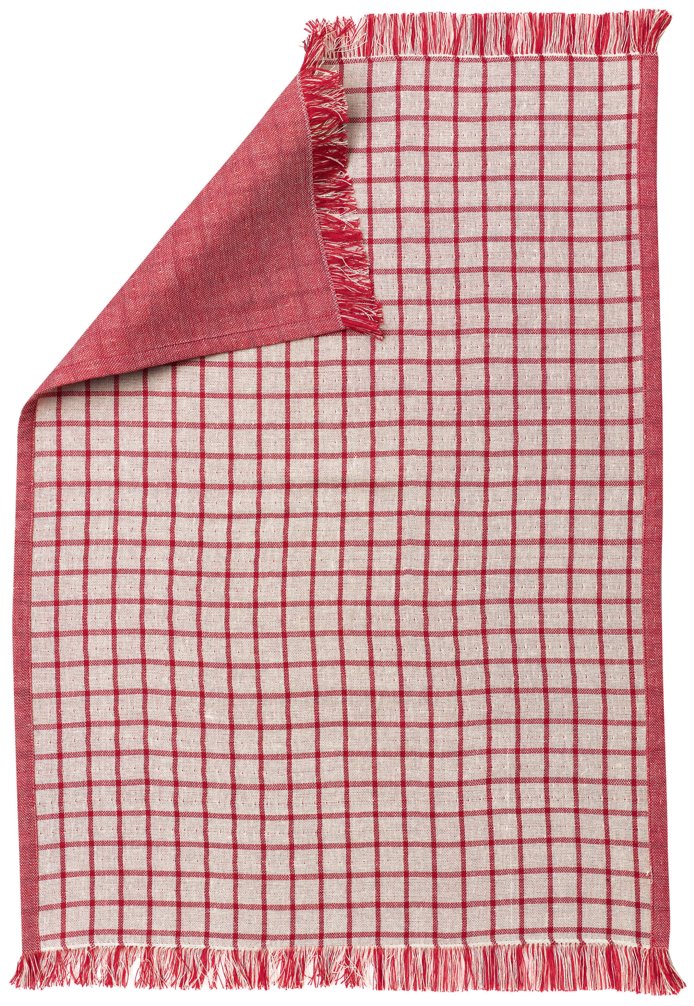 Torchon recycl Aden Blanc/rouge 50 x 70