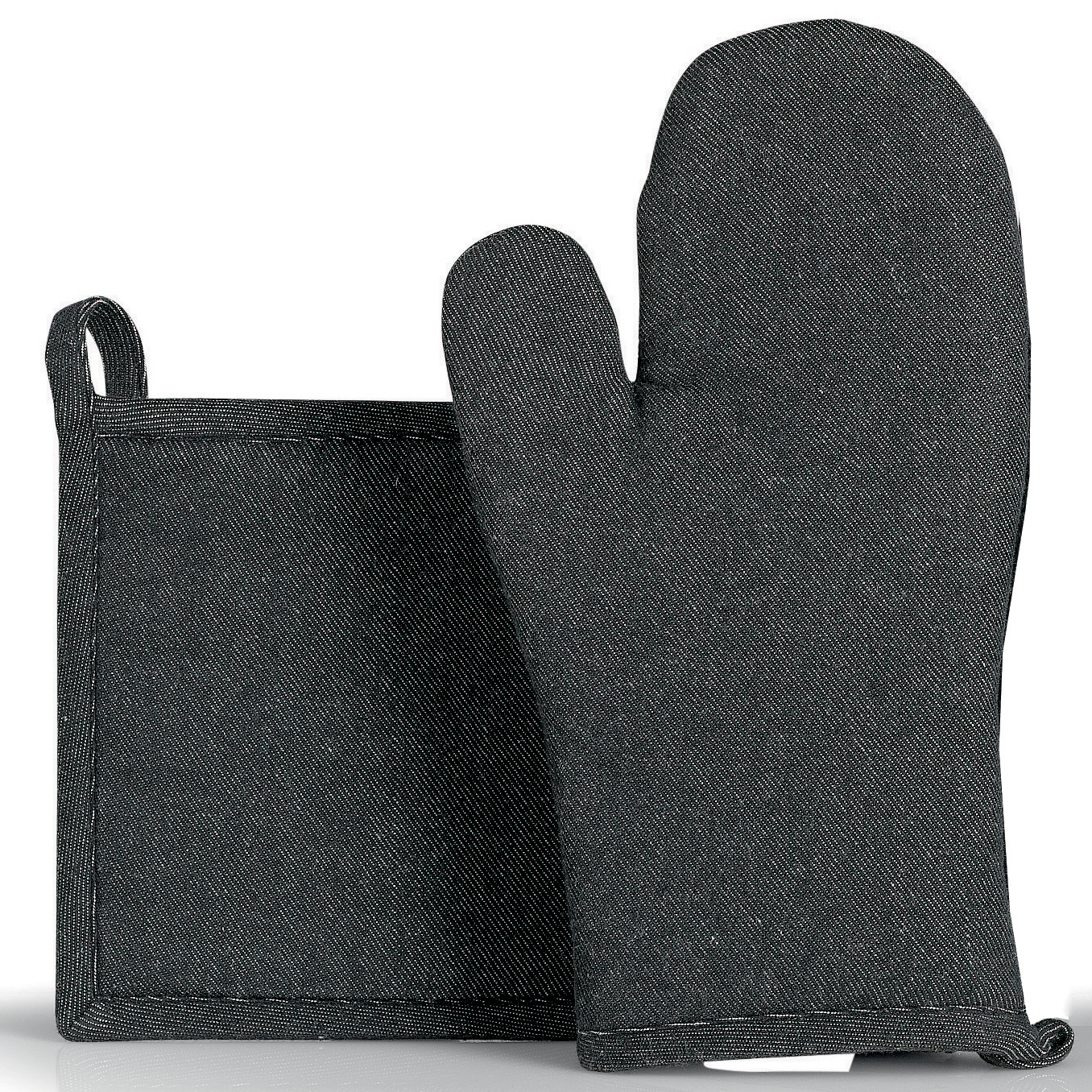 Lot gant de cuisine/manique Davis Noir Recycl 15 x 30